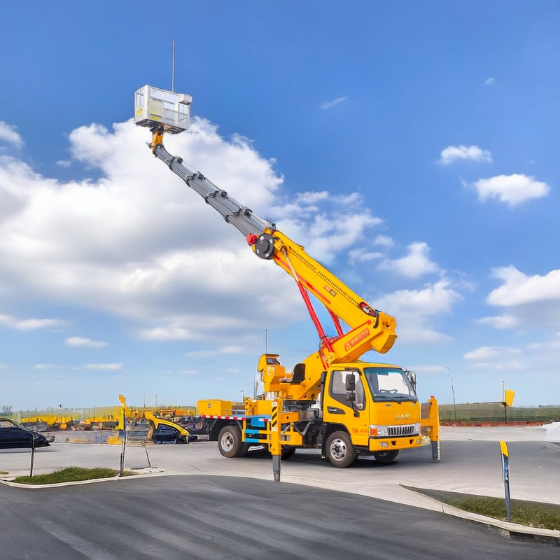 Camion de plateforme aérienne à distance/manuelle avec détecteur de niveau 1000 kg poids de levage carburant diesel