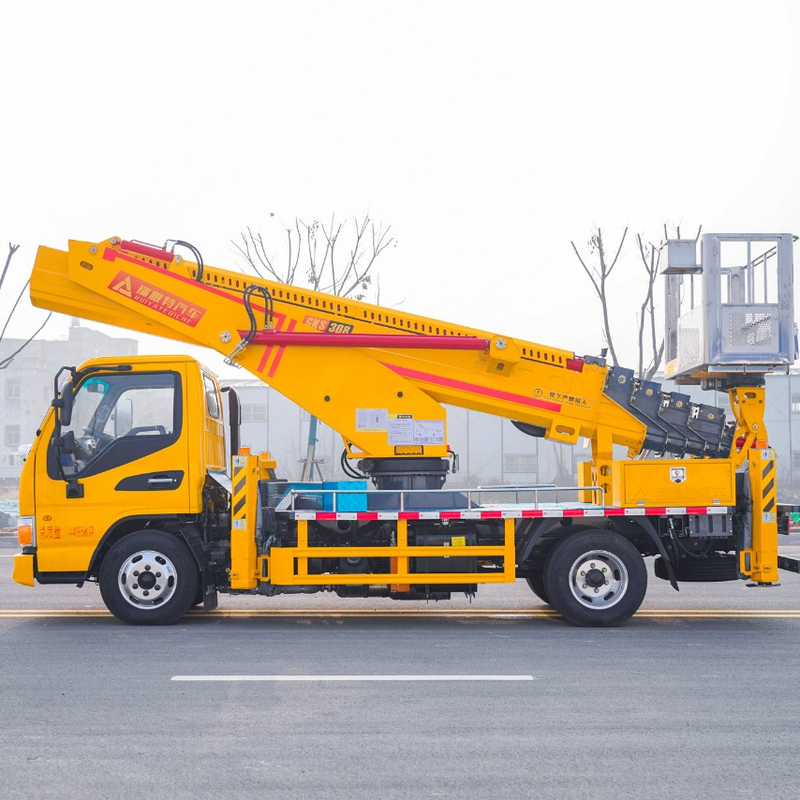 Camion de plateforme de travail aérien à deux personnes avec V-outriggers avant et arrière