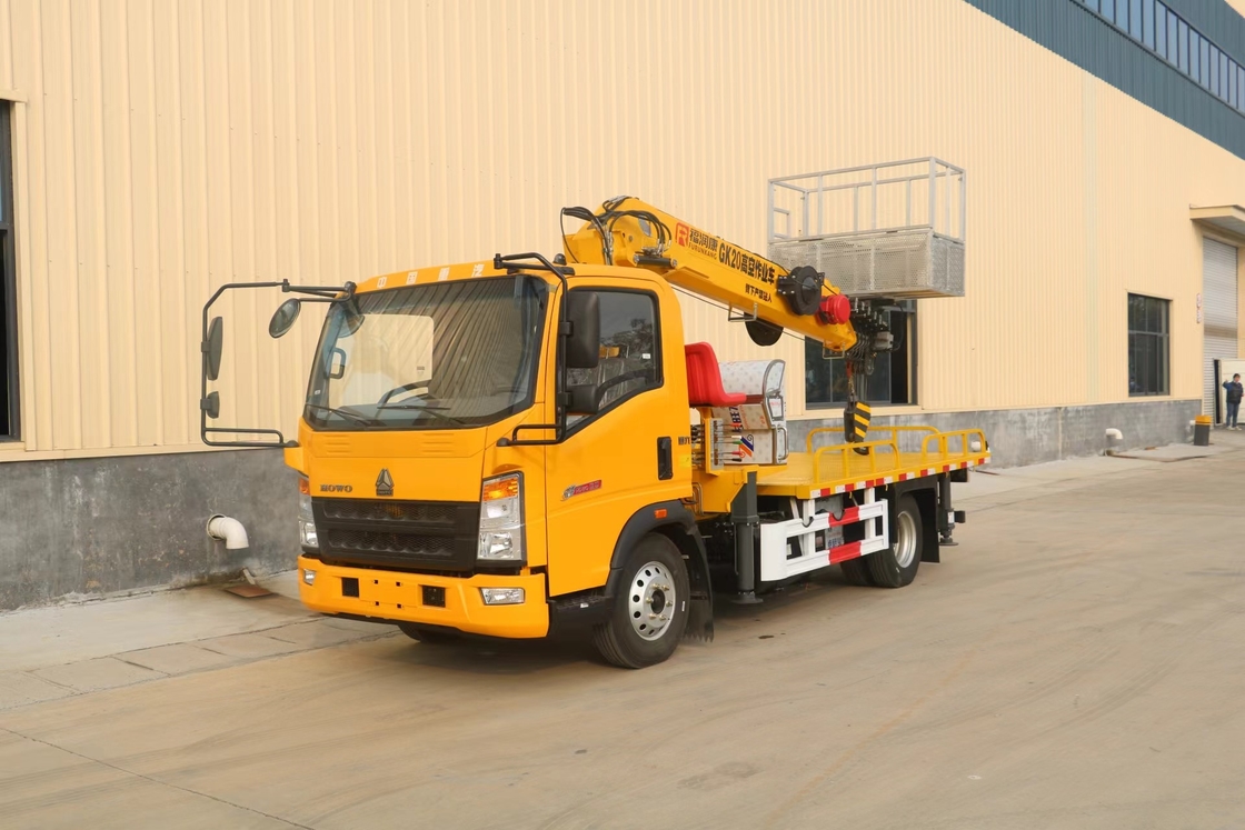 Téléscopie de la plate-forme aérienne camion 21 mètres HOWO marque Boom Lift Cherry Picker camion