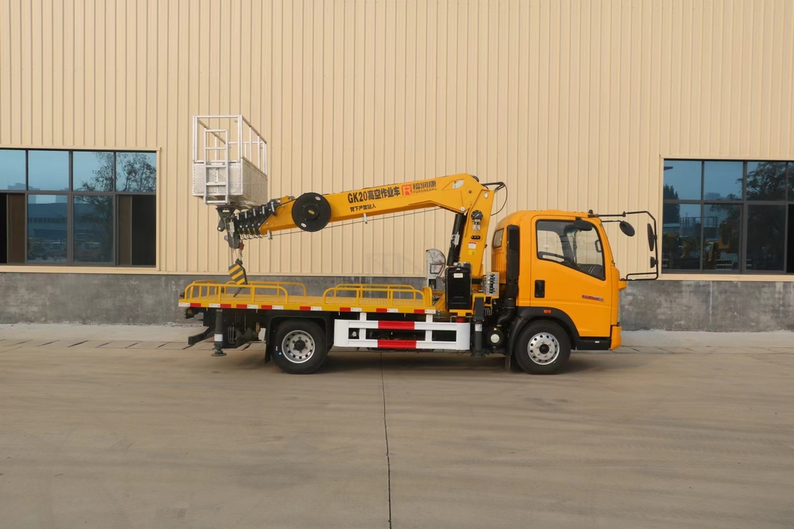 Téléscopie de la plate-forme aérienne camion 21 mètres HOWO marque Boom Lift Cherry Picker camion