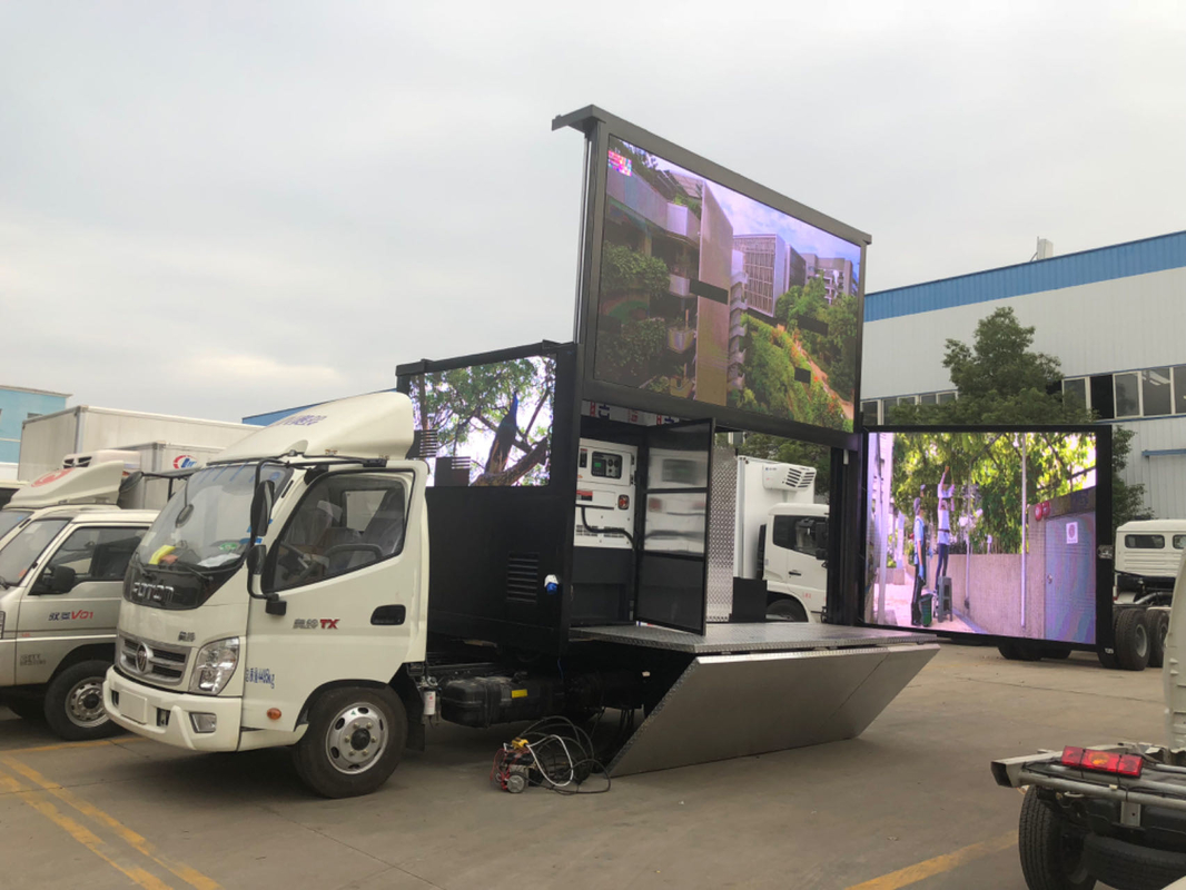 Mini-camion avec panneau d'affichage publicitaire extérieur Foton Tarpaulin LED mobile boîte publicitaire camion